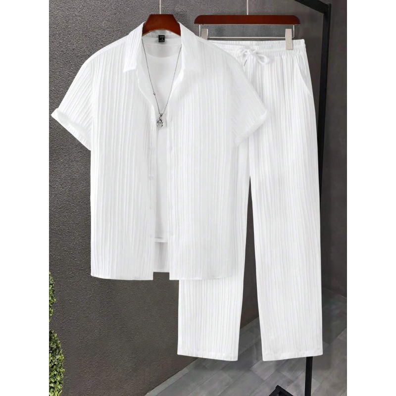 Digital-print Short-sleeve Shirt And Pants Set - Image 5
