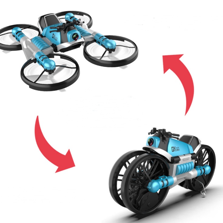 WiFi FPV RC Drone Motorcycle 2 in 1 Foldable Helicopter Camera 0.3MP Altitude Hold RC Quadcopter Motorcycle Drone 2 in 1 Dron - Image 2