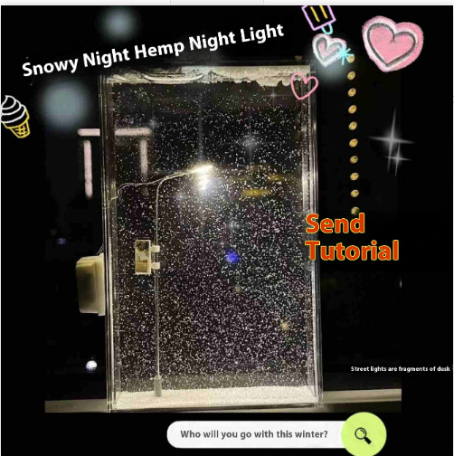 Magic Snowy Landscape Night Lights Small Street Light Snowy Flowing Night DIY Christmas Lights Christmas Desktop Decor Handmade - Image 7