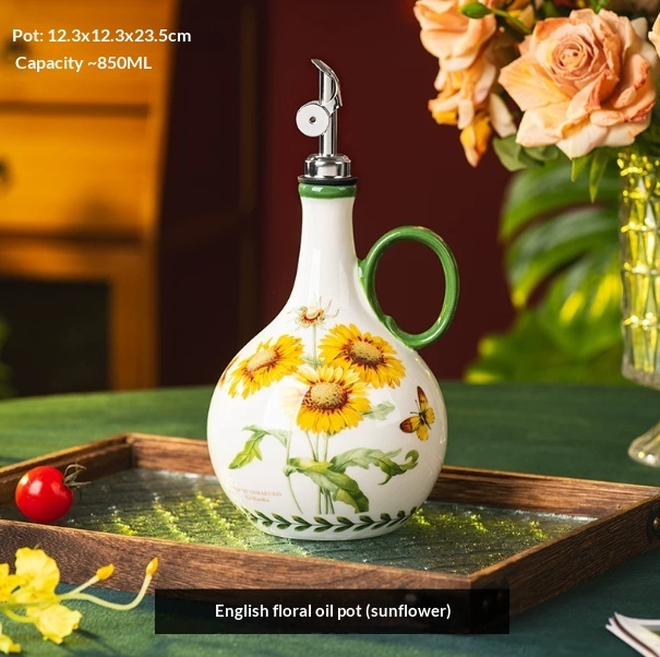 Kitchen Home Retro Ceramic Oil Jar - Image 6