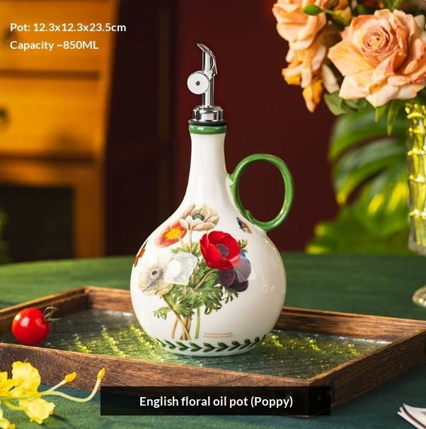 Kitchen Home Retro Ceramic Oil Jar - Image 8