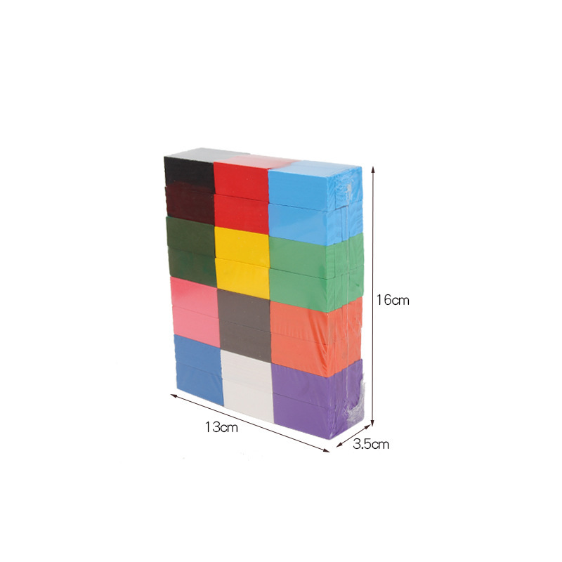 Wooden Domino Blocks Building Toy Kits Color Sort Rainbow Dominoes Games Educational Wood Block Toys For Children Kids Gifts - Image 5