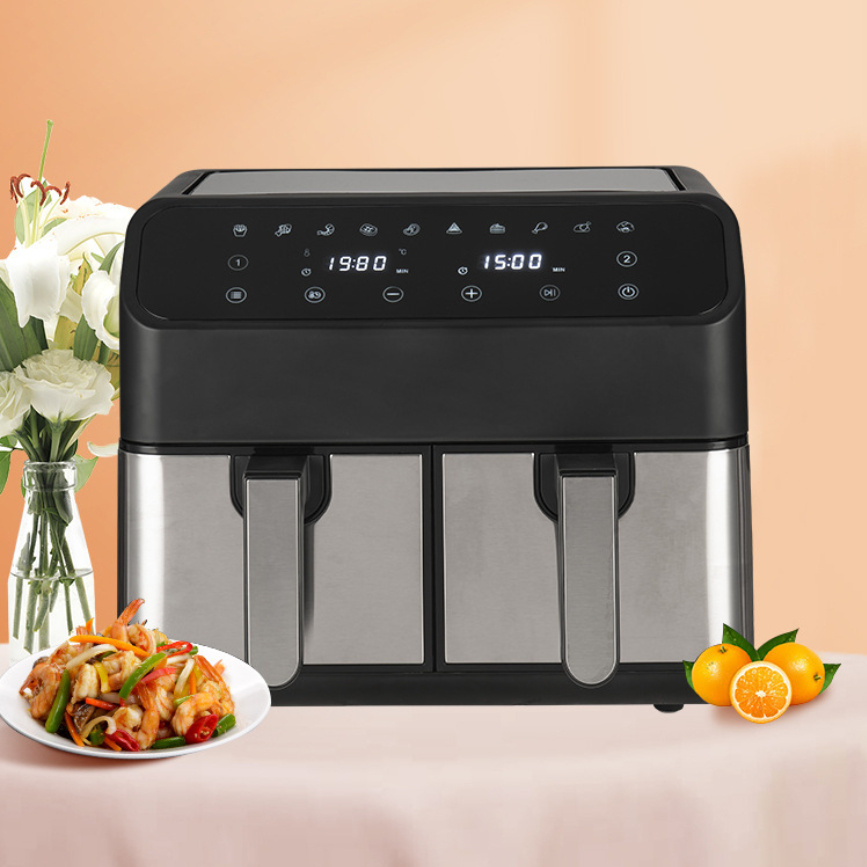 Household Multi-function Visual Intelligent Touch Screen Double Pot Air Fryer