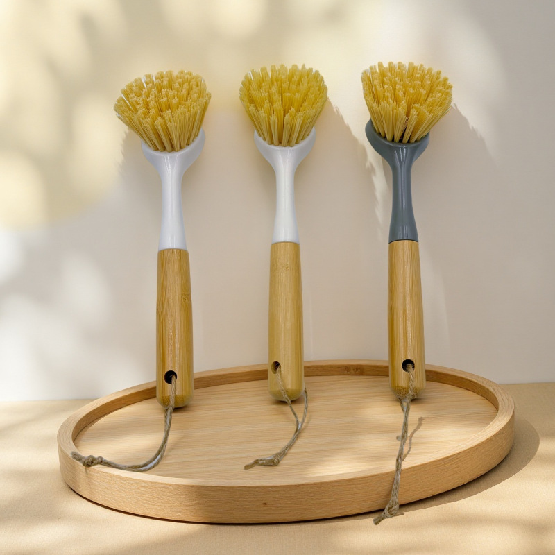 Kitchen Home Gadget Bamboo And Wood Bowl And Dish Brush - Image 3