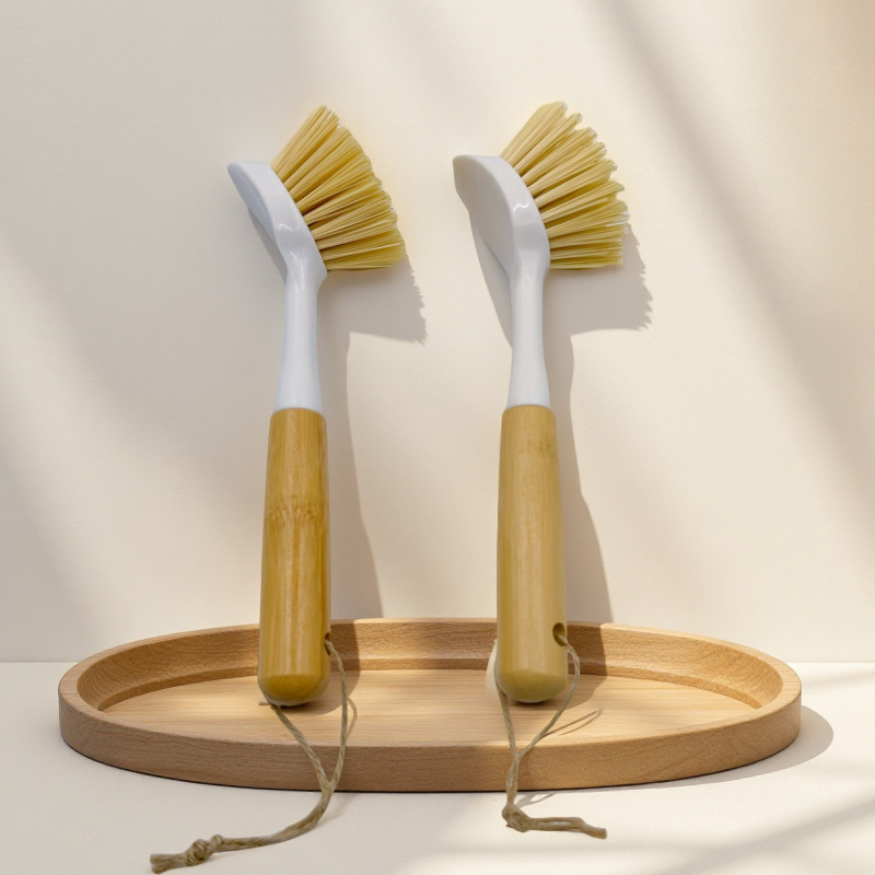 Kitchen Home Gadget Bamboo And Wood Bowl And Dish Brush - Image 2